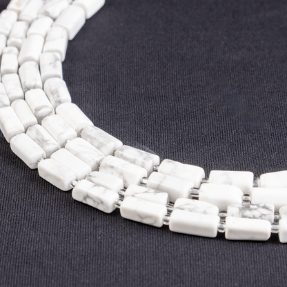 Howlite Gemstone Pipe Bead, Crystal Healing Tube Beads.  DestGlow