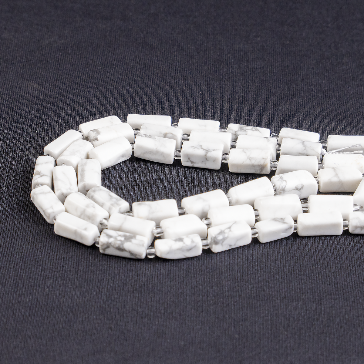 Howlite Gemstone Pipe Bead, Crystal Healing Tube Beads.  DestGlow