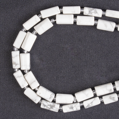 Howlite Gemstone Pipe Bead, Crystal Healing Tube Beads.  DestGlow