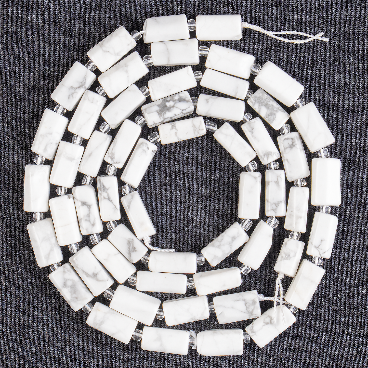 Howlite Gemstone Pipe Bead, Crystal Healing Tube Beads.  DestGlow