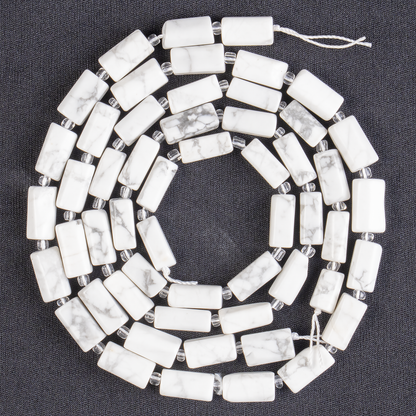 Howlite Gemstone Pipe Bead, Crystal Healing Tube Beads.  DestGlow