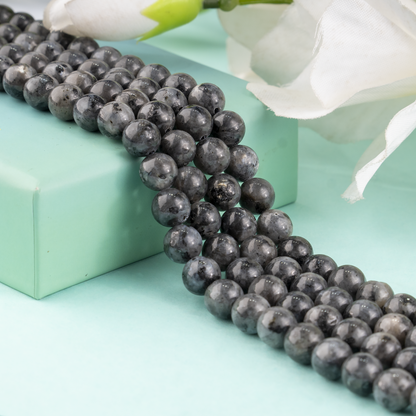 Black Labradorite  Beads, Natural Round Crystal Beads 4mm to 12mm  DestGlow