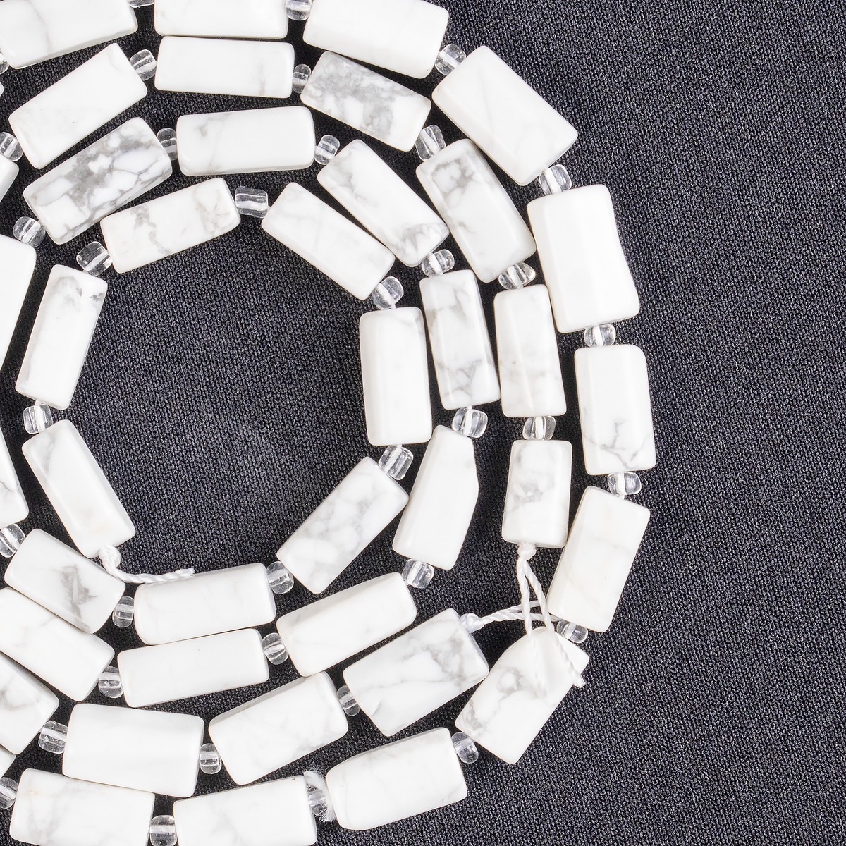 Howlite Gemstone Pipe Bead, Crystal Healing Tube Beads.  DestGlow