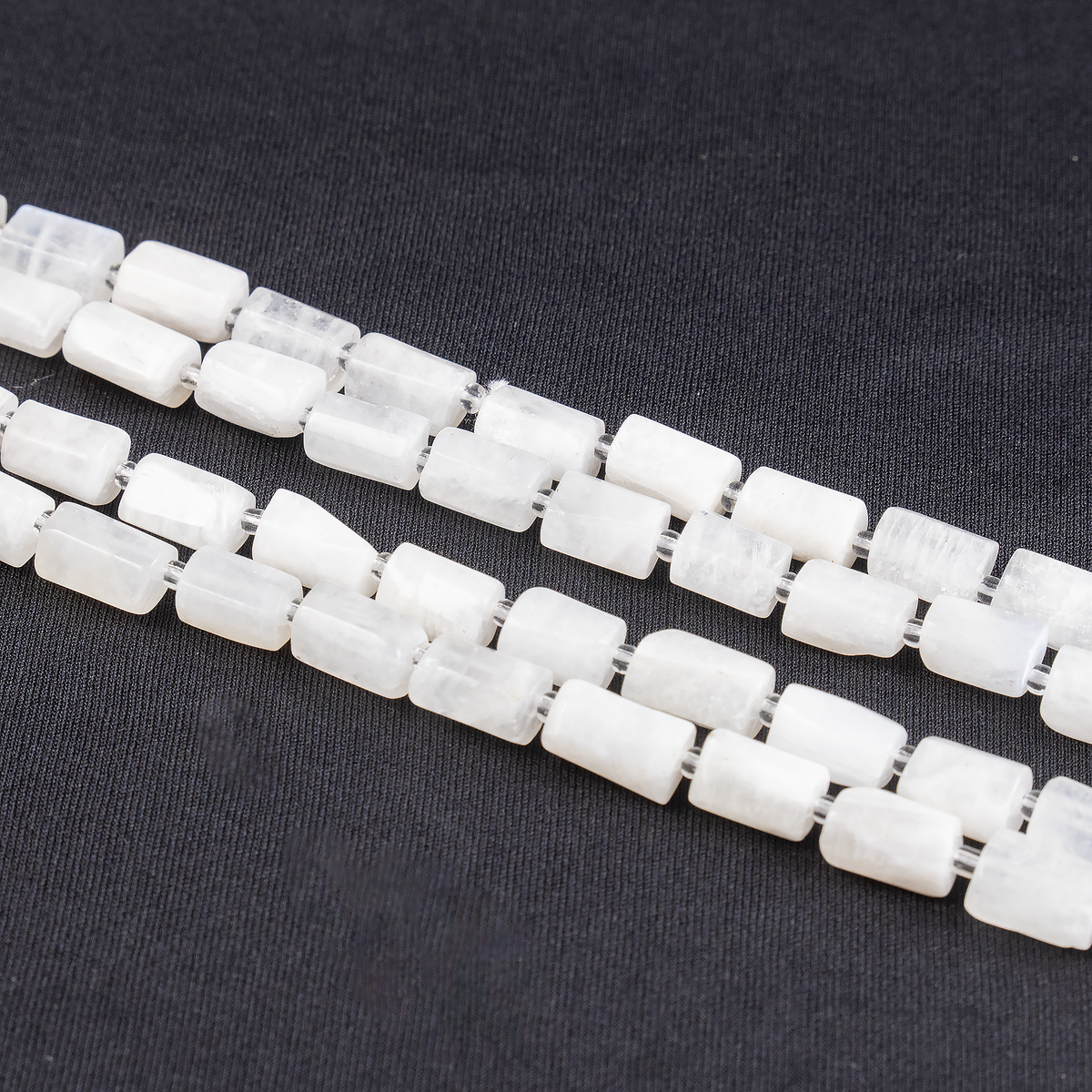 White Rainbow Moonstone Gemstone Pipe Bead, Crystal Healing Tube Beads.  DestGlow