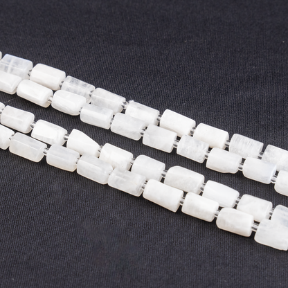White Rainbow Moonstone Gemstone Pipe Bead, Crystal Healing Tube Beads.  DestGlow