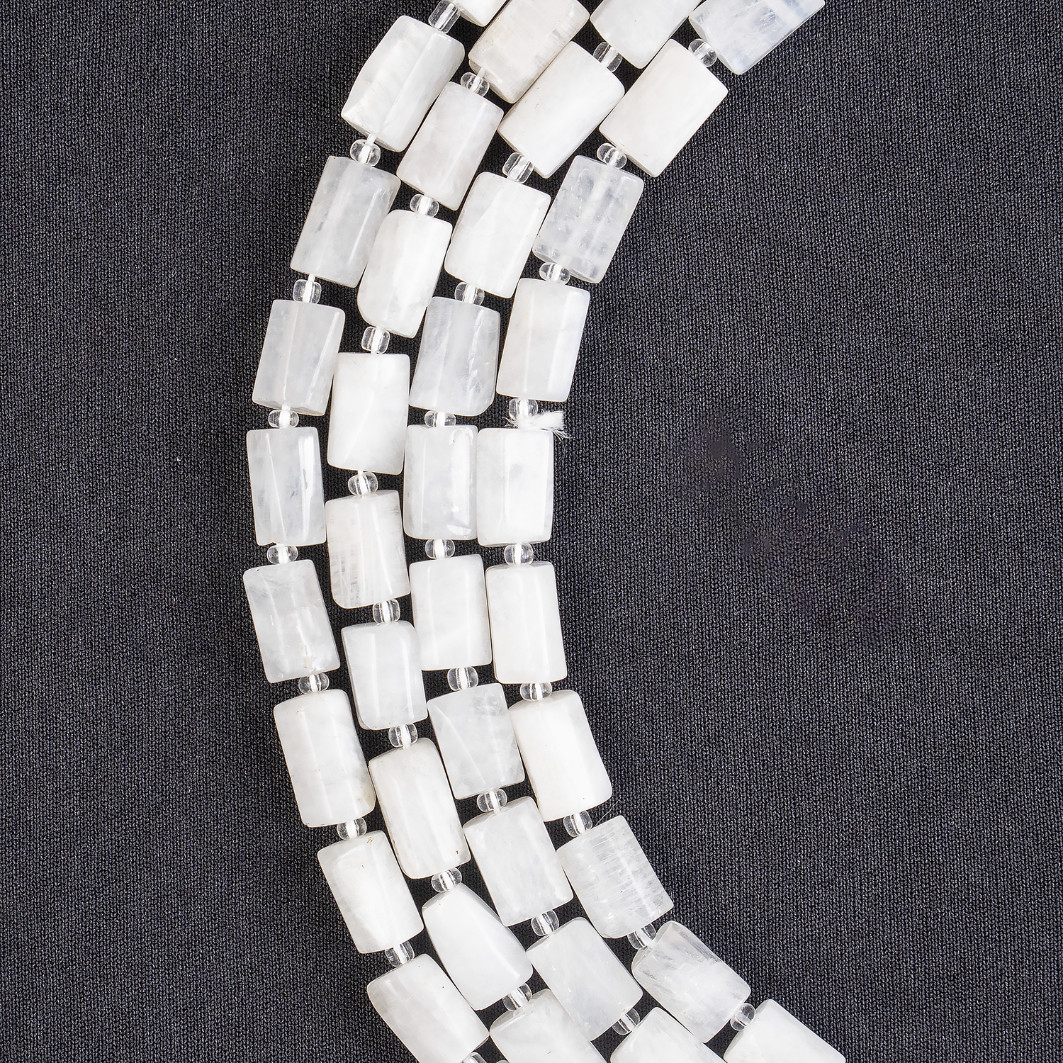 White Rainbow Moonstone Gemstone Pipe Bead, Crystal Healing Tube Beads.  DestGlow