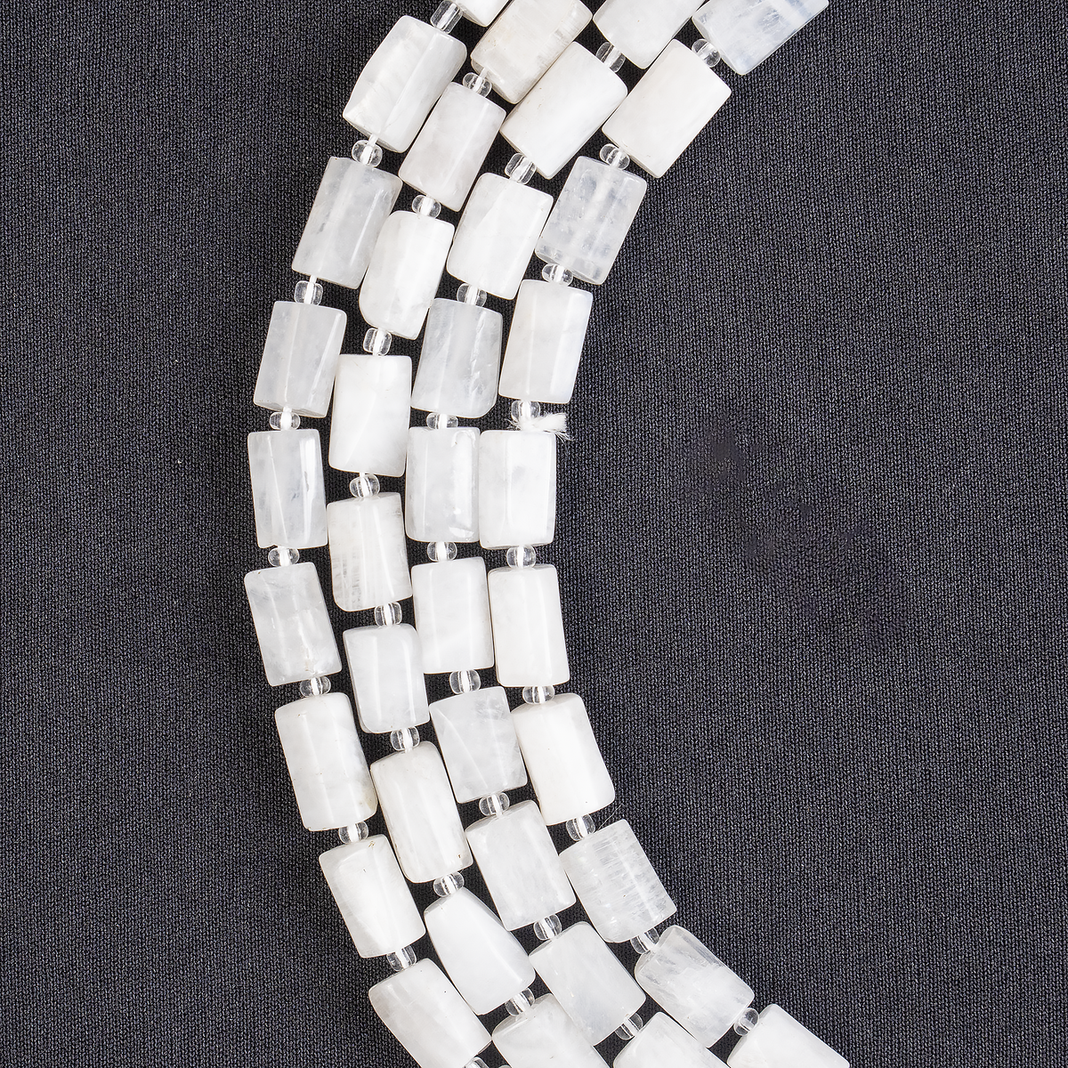 White Rainbow Moonstone Gemstone Pipe Bead, Crystal Healing Tube Beads.  DestGlow