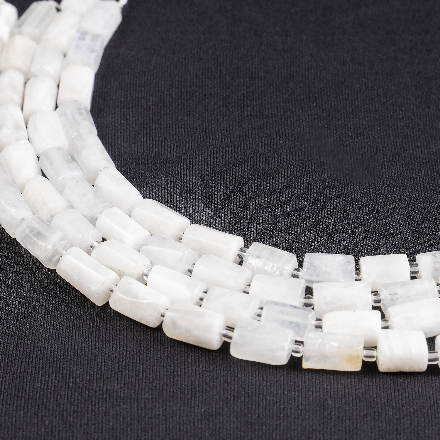 White Rainbow Moonstone Gemstone Pipe Bead, Crystal Healing Tube Beads.  DestGlow