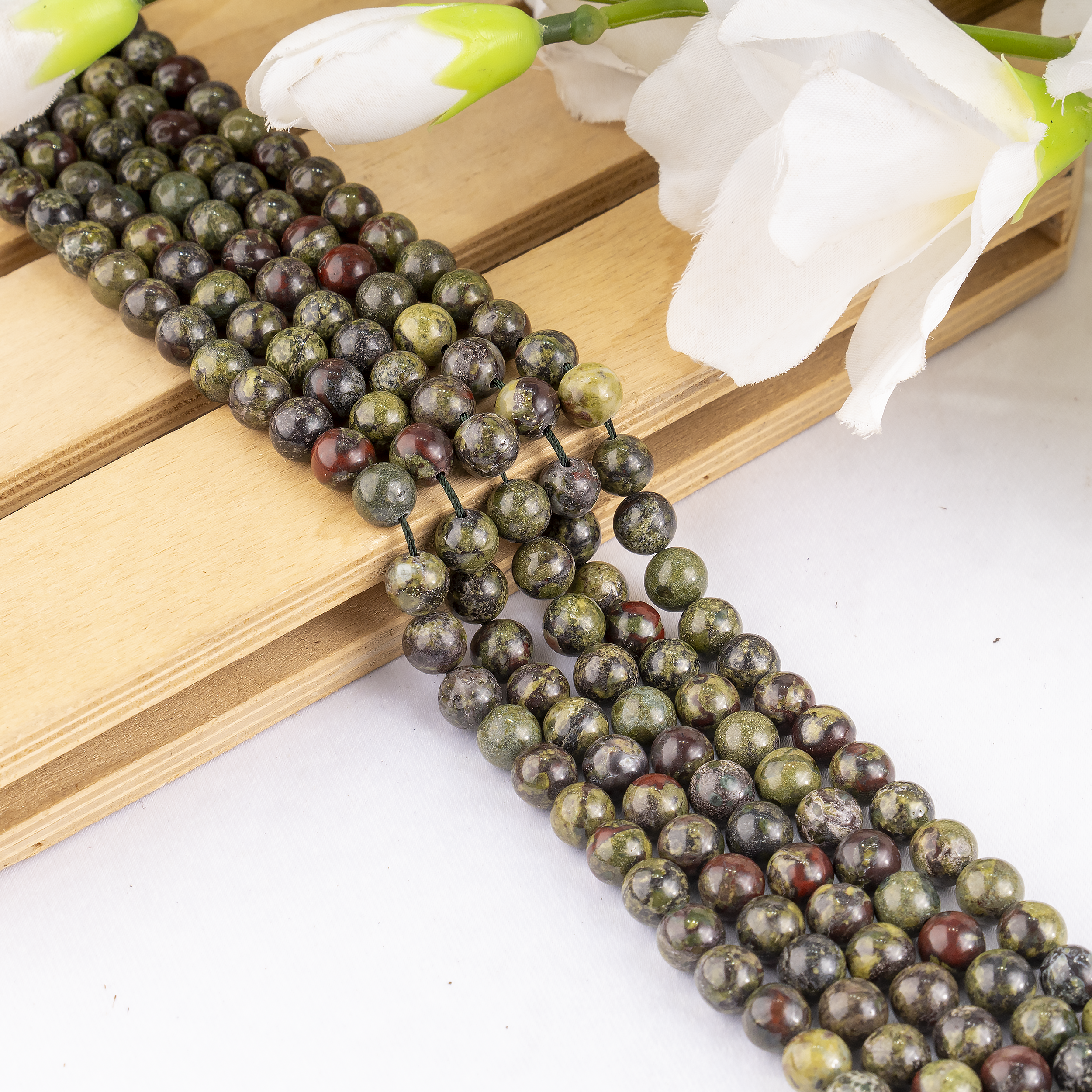 African Bloodstone Beads, Natural Round Crystal Beads 4mm to 12mm