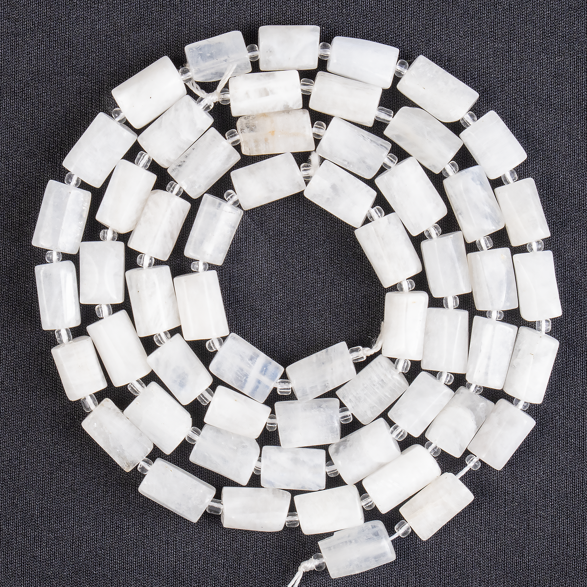 White Rainbow Moonstone Gemstone Pipe Bead, Crystal Healing Tube Beads.  DestGlow