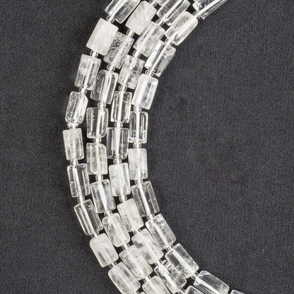 Clear Quartz Gemstone Pipe Bead, Crystal Healing Tube Beads.  DestGlow