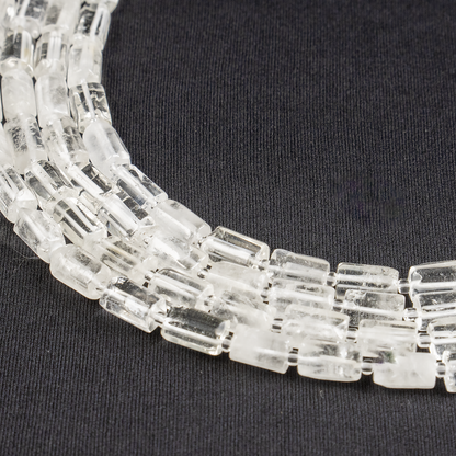 Clear Quartz Gemstone Pipe Bead, Crystal Healing Tube Beads.  DestGlow