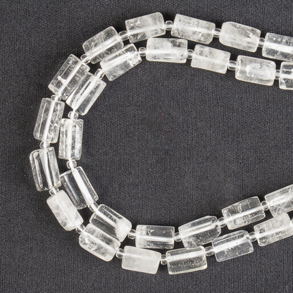 Clear Quartz Gemstone Pipe Bead, Crystal Healing Tube Beads.  DestGlow