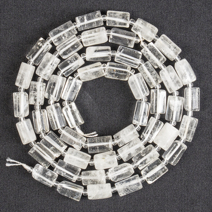 Clear Quartz Gemstone Pipe Bead, Crystal Healing Tube Beads.  DestGlow