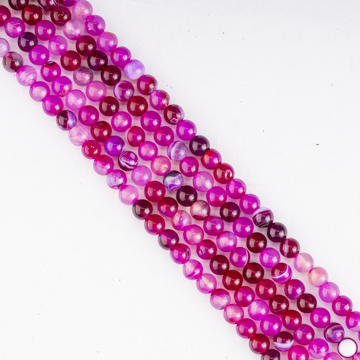 Pink Banded Agate Beads, Natural Crystal Round Beads 6mm to 10mm