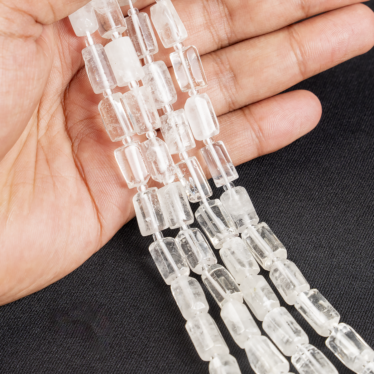 Clear Quartz Gemstone Pipe Bead, Crystal Healing Tube Beads.  DestGlow