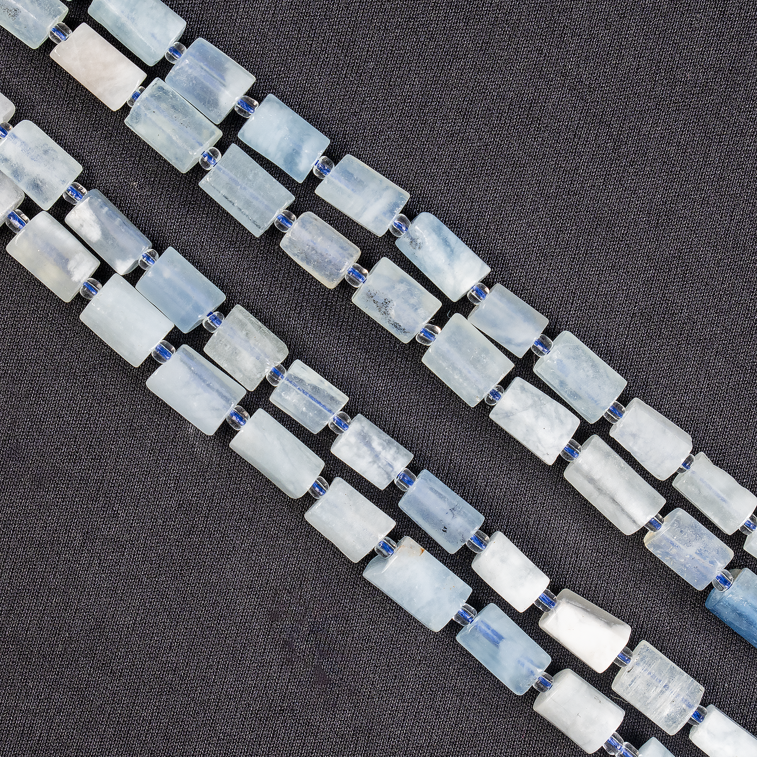 Aquamarine Gemstone Pipe Bead, Crystal Healing Tube Beads.