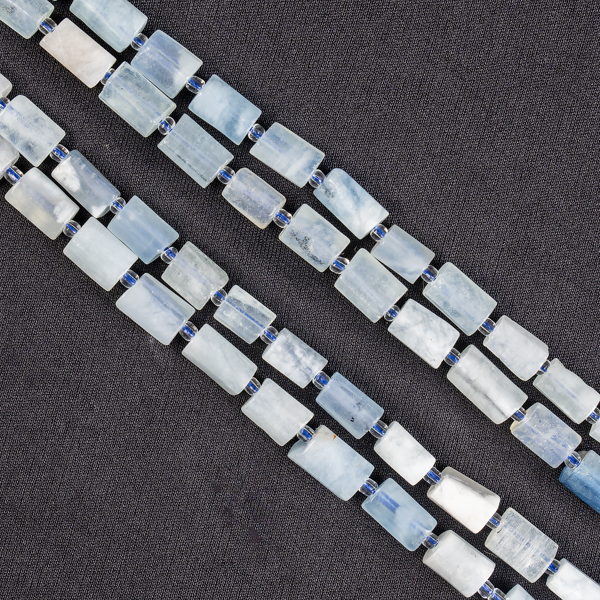 Aquamarine Gemstone Pipe Bead, Crystal Healing Tube Beads.