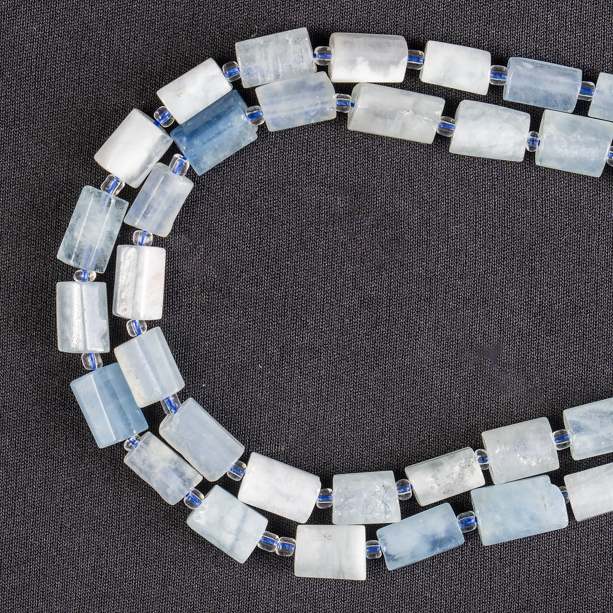 Aquamarine Gemstone Pipe Bead, Crystal Healing Tube Beads.