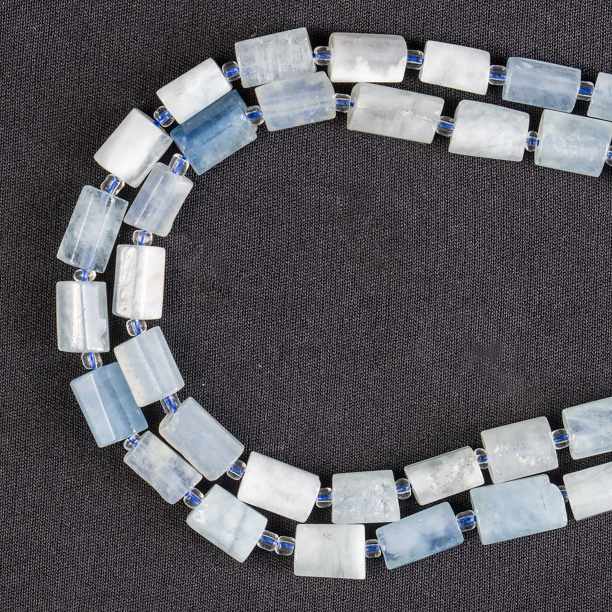 Aquamarine Gemstone Pipe Bead, Crystal Healing Tube Beads.