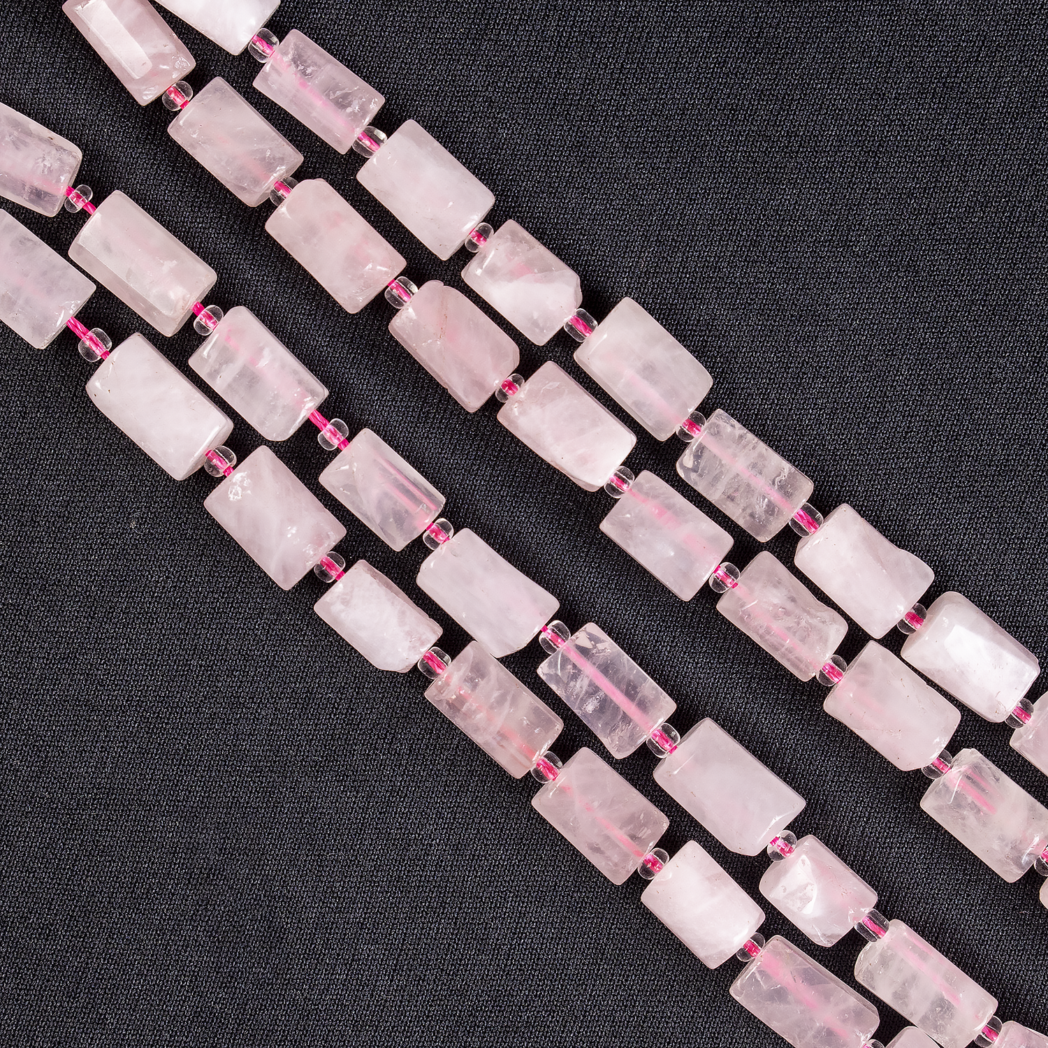 Rose Quartz Gemstone Pipe Bead, Crystal Healing Tube Beads.  DestGlow