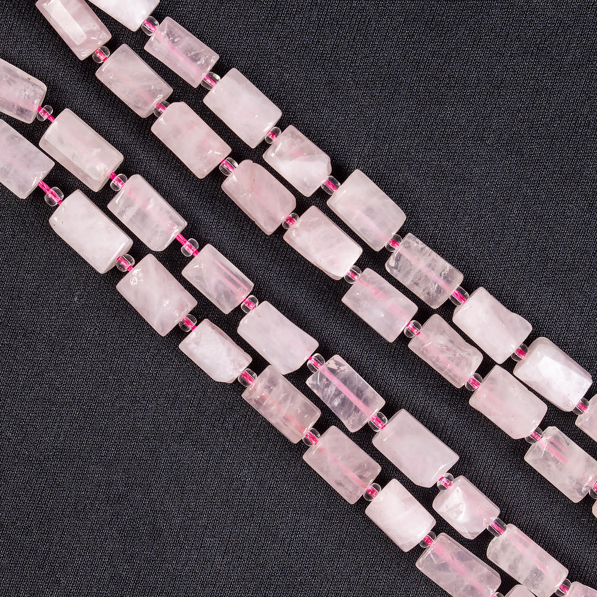 Rose Quartz Gemstone Pipe Bead, Crystal Healing Tube Beads.  DestGlow