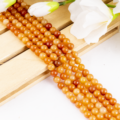 Red Aventurine Beads, Natural Round Crystal Beads 6mm to 10mm  DestGlow