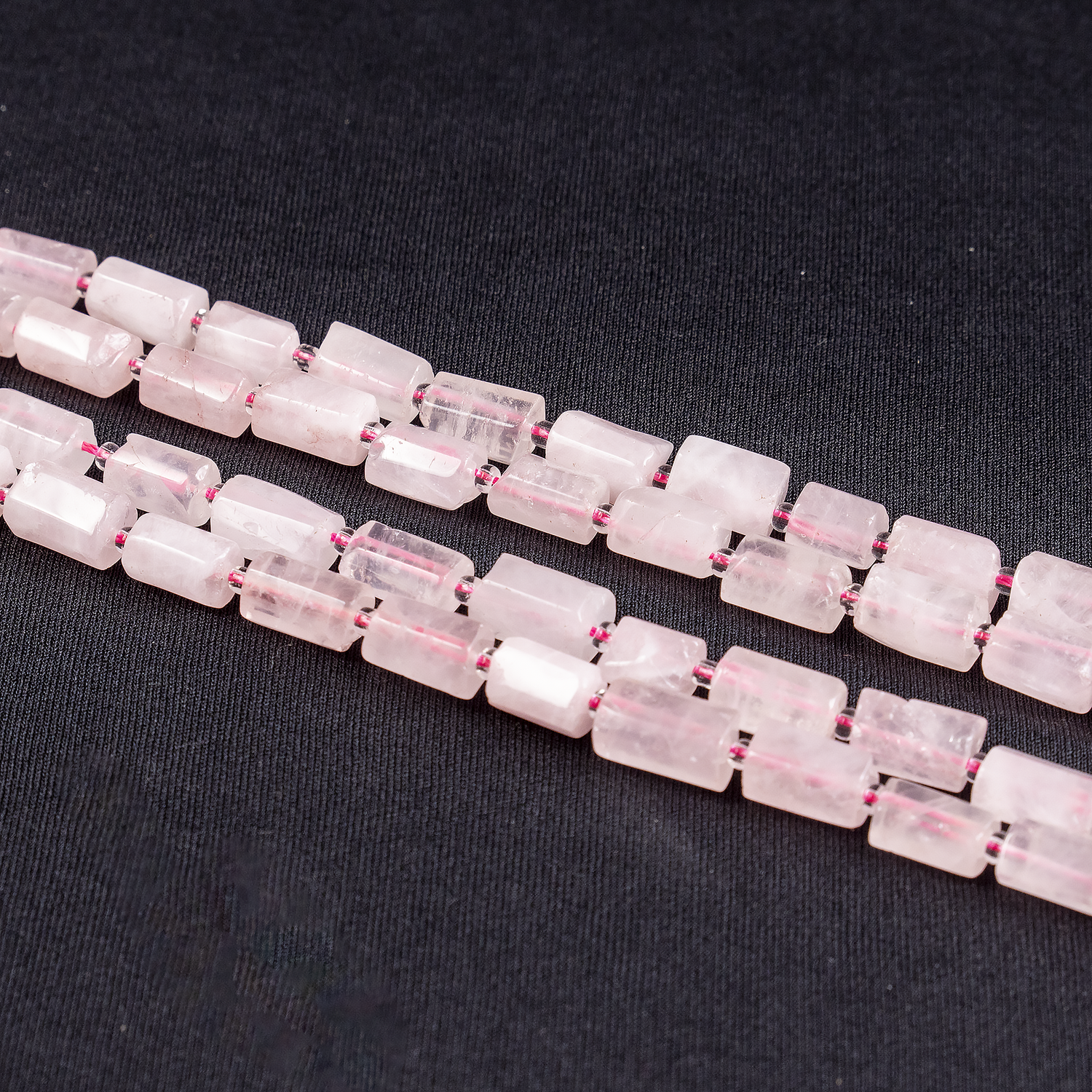 Rose Quartz Gemstone Pipe Bead, Crystal Healing Tube Beads.  DestGlow