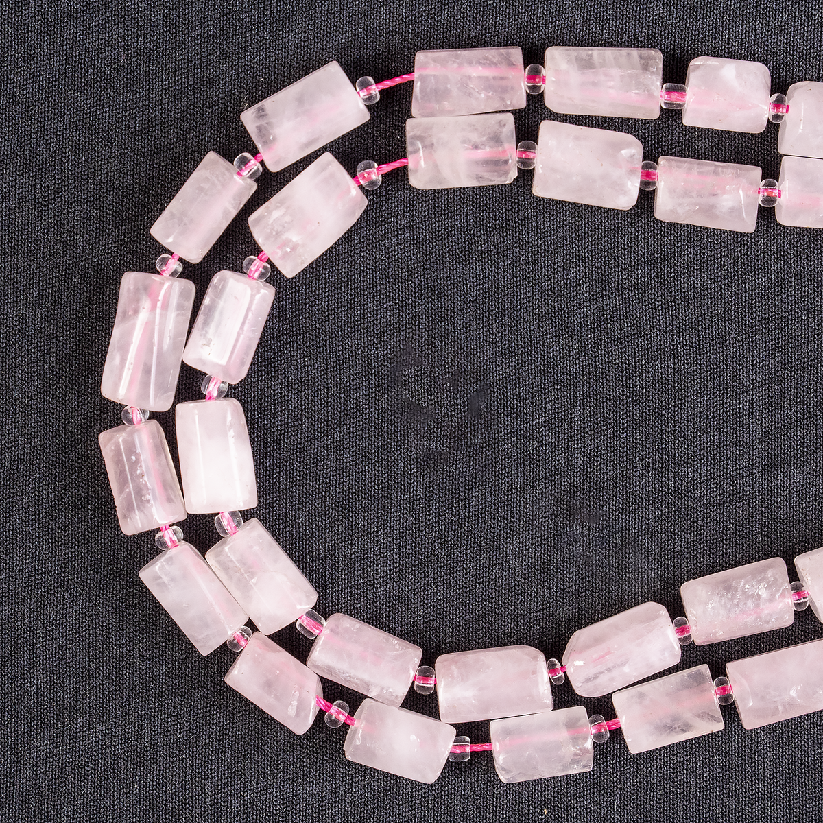 Rose Quartz Gemstone Pipe Bead, Crystal Healing Tube Beads.  DestGlow