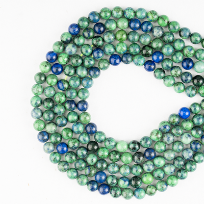 Azurite Malachite Beads, Natural Crystal Round Beads 4mm to 12mm  DestGlow