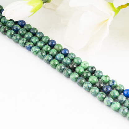 Azurite Malachite Beads, Natural Crystal Round Beads 4mm to 12mm  DestGlow