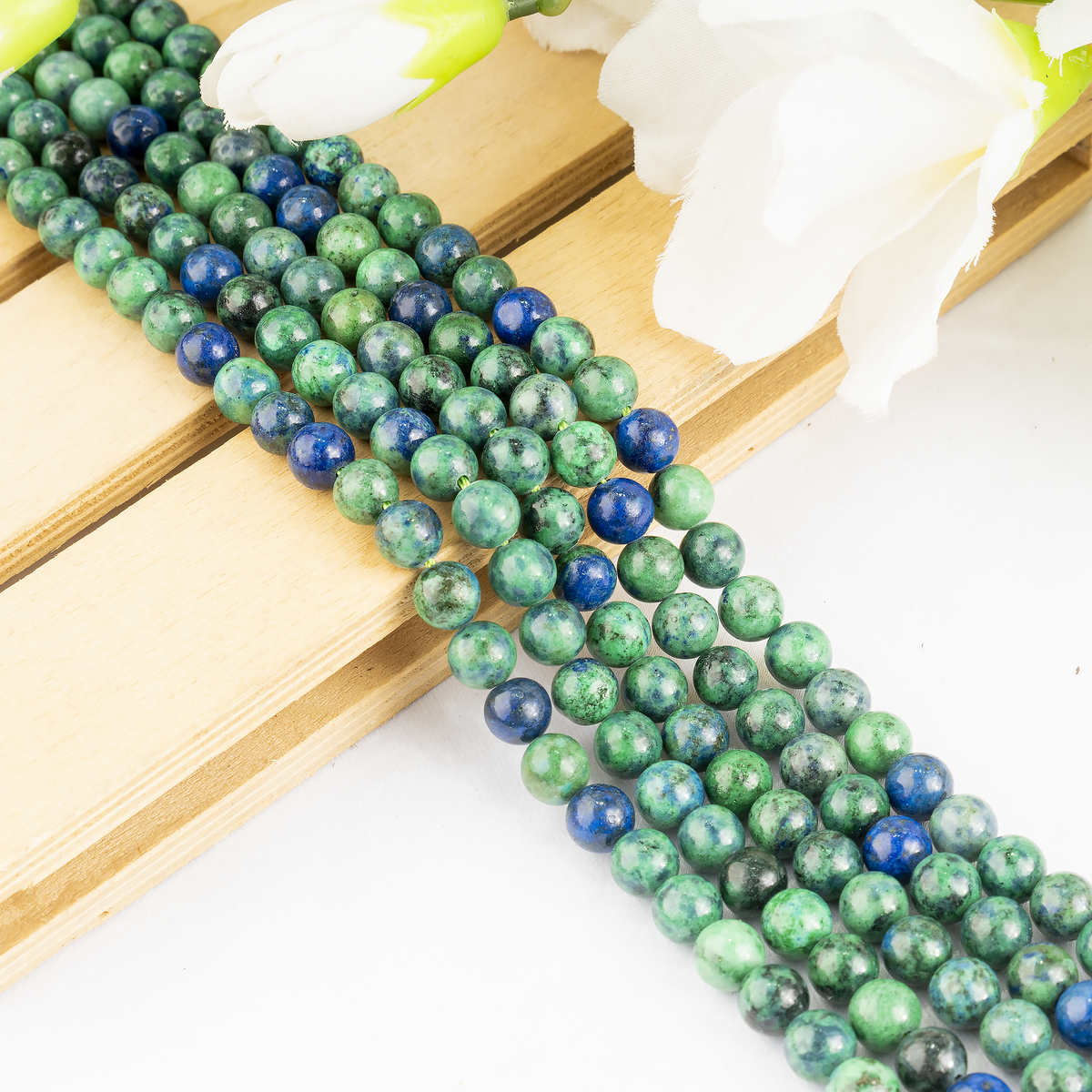 Azurite Malachite Beads, Natural Crystal Round Beads 4mm to 12mm  DestGlow