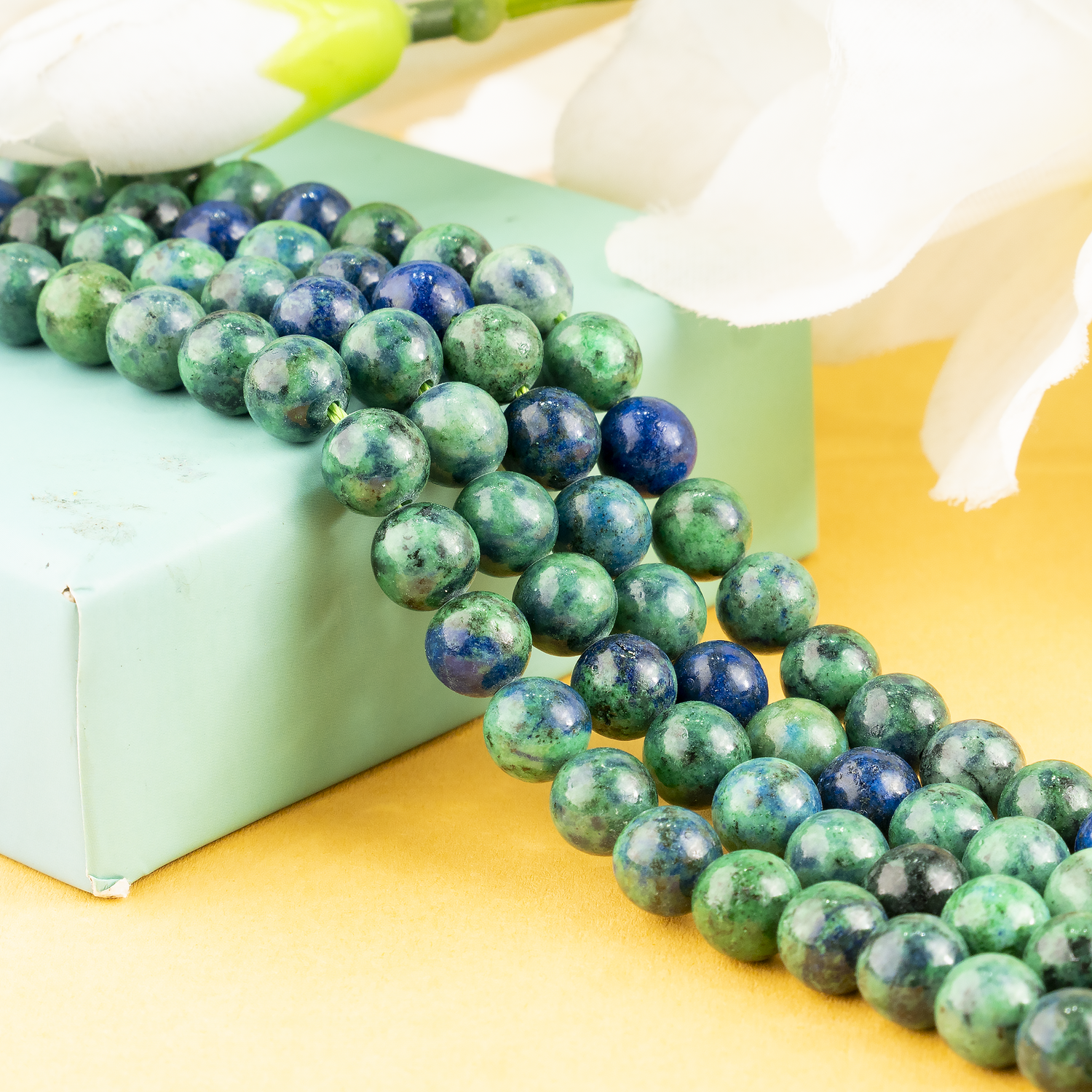 Azurite Malachite Beads, Natural Crystal Round Beads 4mm to 12mm  DestGlow