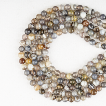 Botswana Agate Beads, Natural Round Crystal Beads 6mm to 10mm