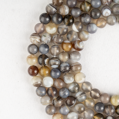 Botswana Agate Beads, Natural Round Crystal Beads 6mm to 10mm