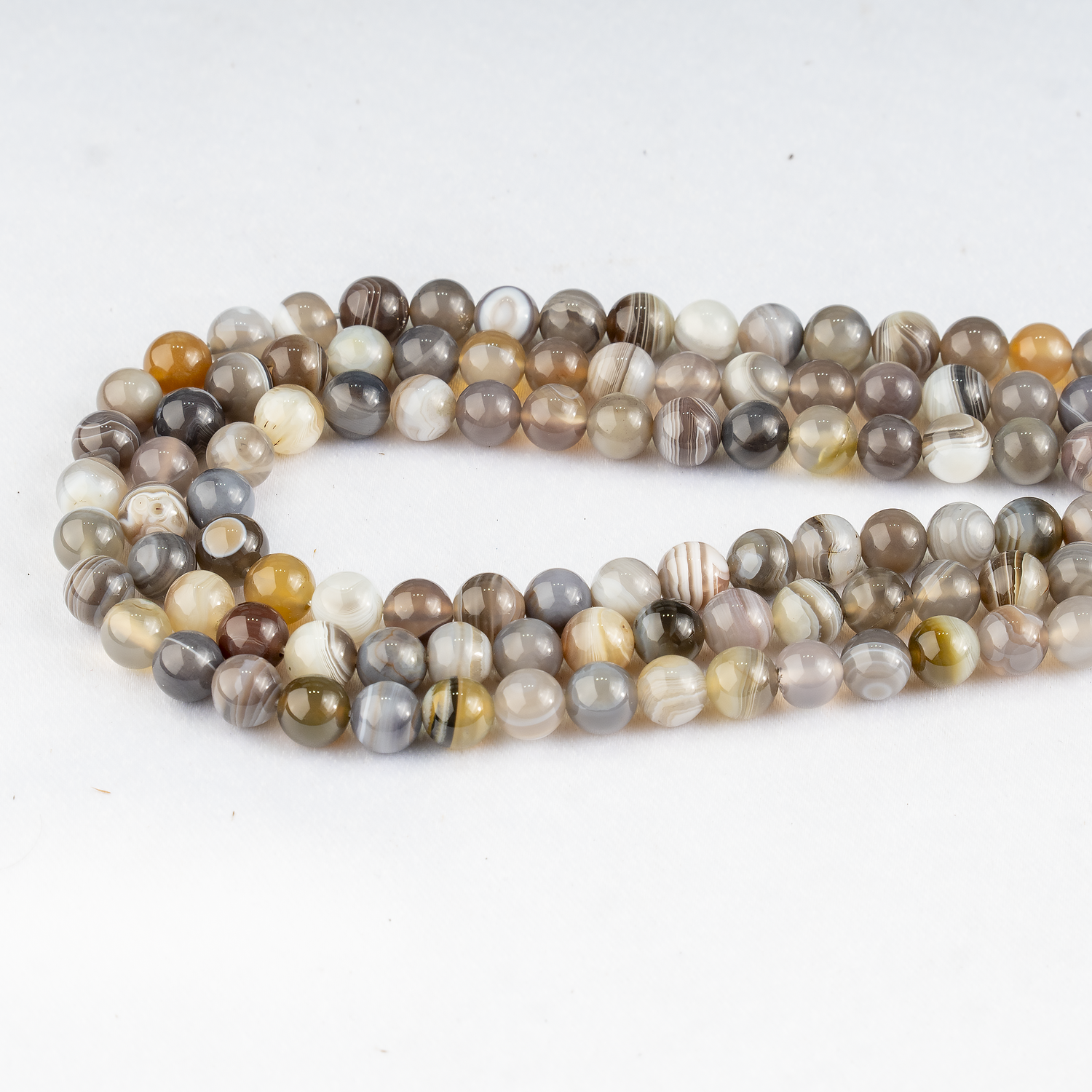 Botswana Agate Beads, Natural Round Crystal Beads 6mm to 10mm  DestGlow