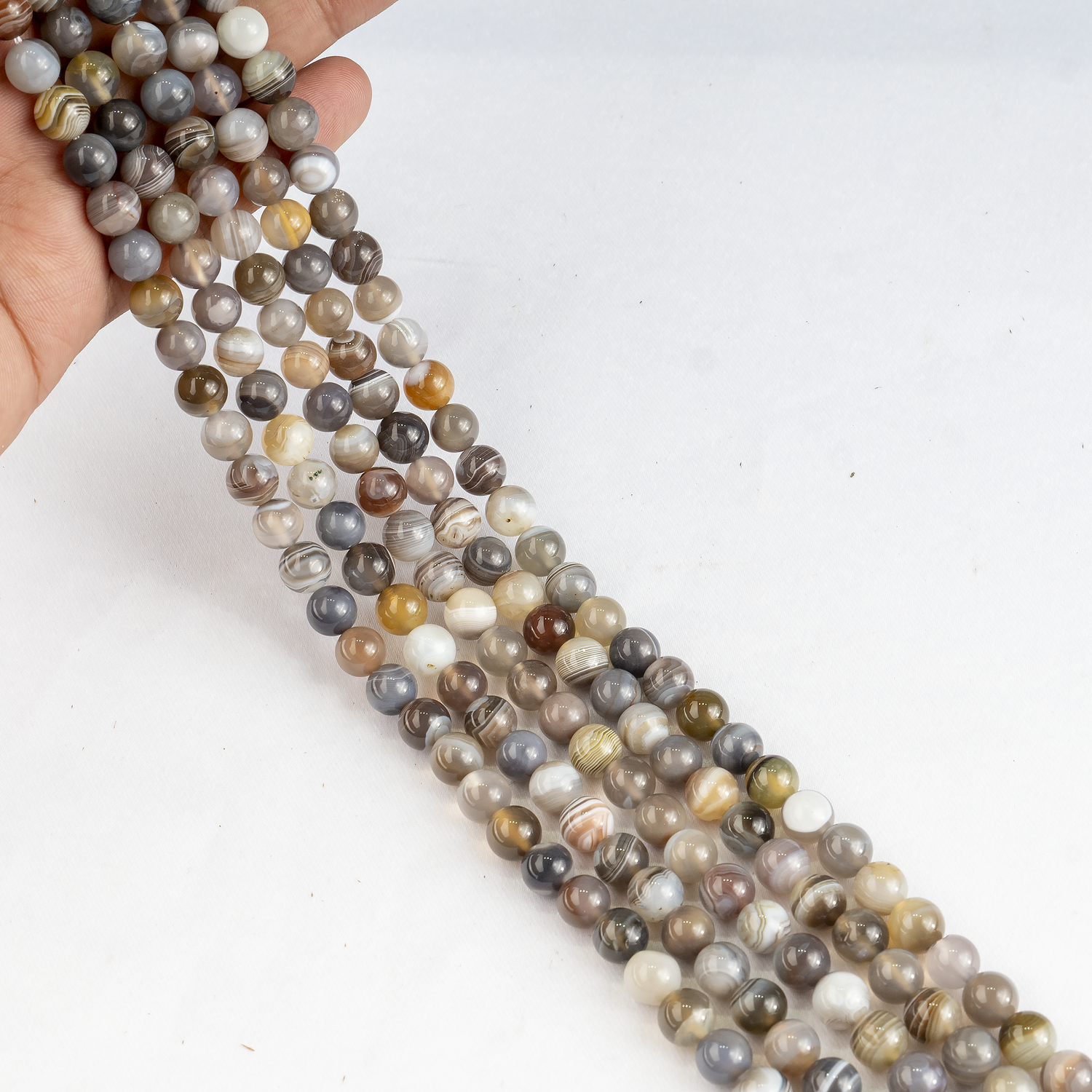 Botswana Agate Beads, Natural Round Crystal Beads 6mm to 10mm  DestGlow