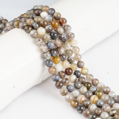 Botswana Agate Beads, Natural Round Crystal Beads 6mm to 10mm