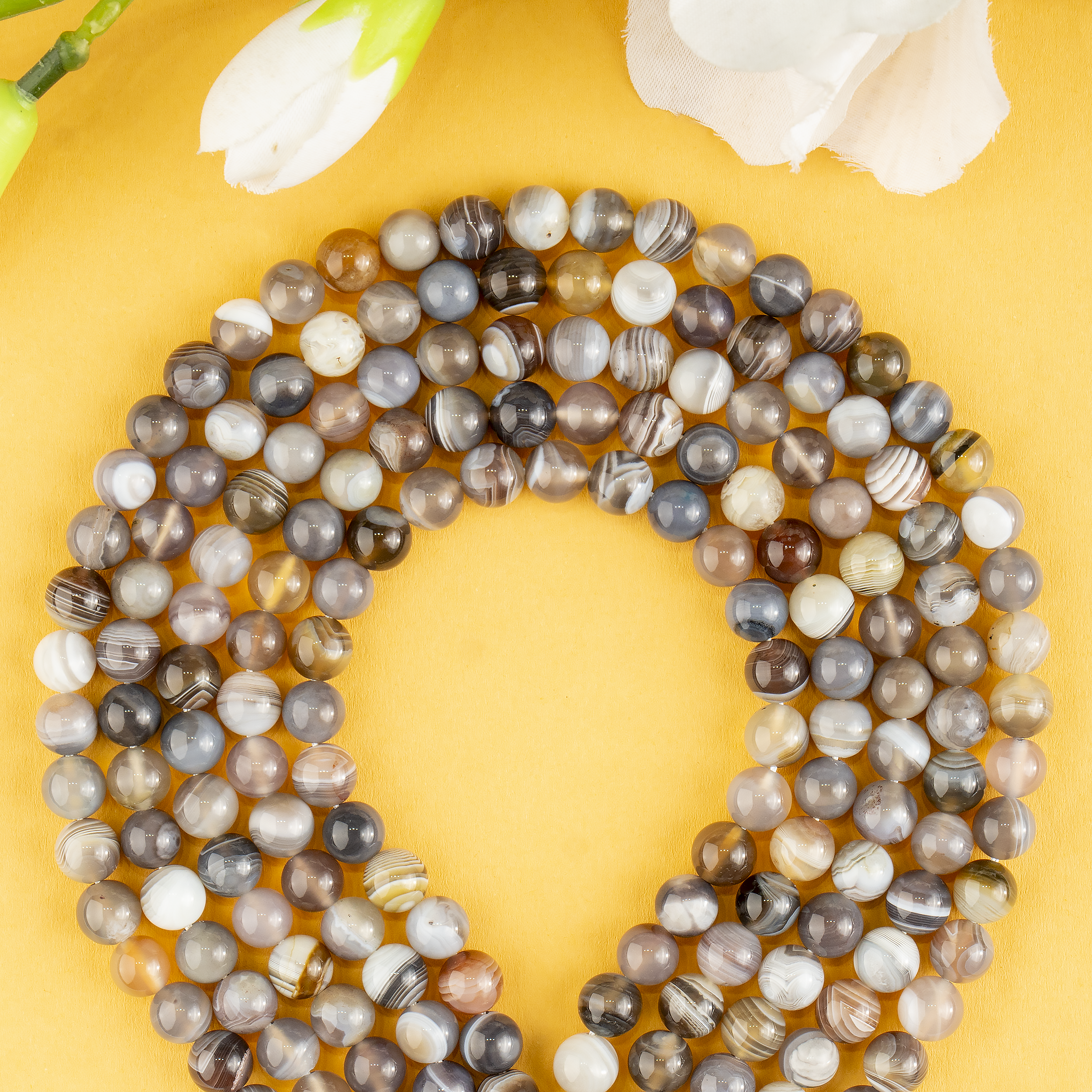Botswana Agate Beads, Natural Round Crystal Beads 6mm to 10mm