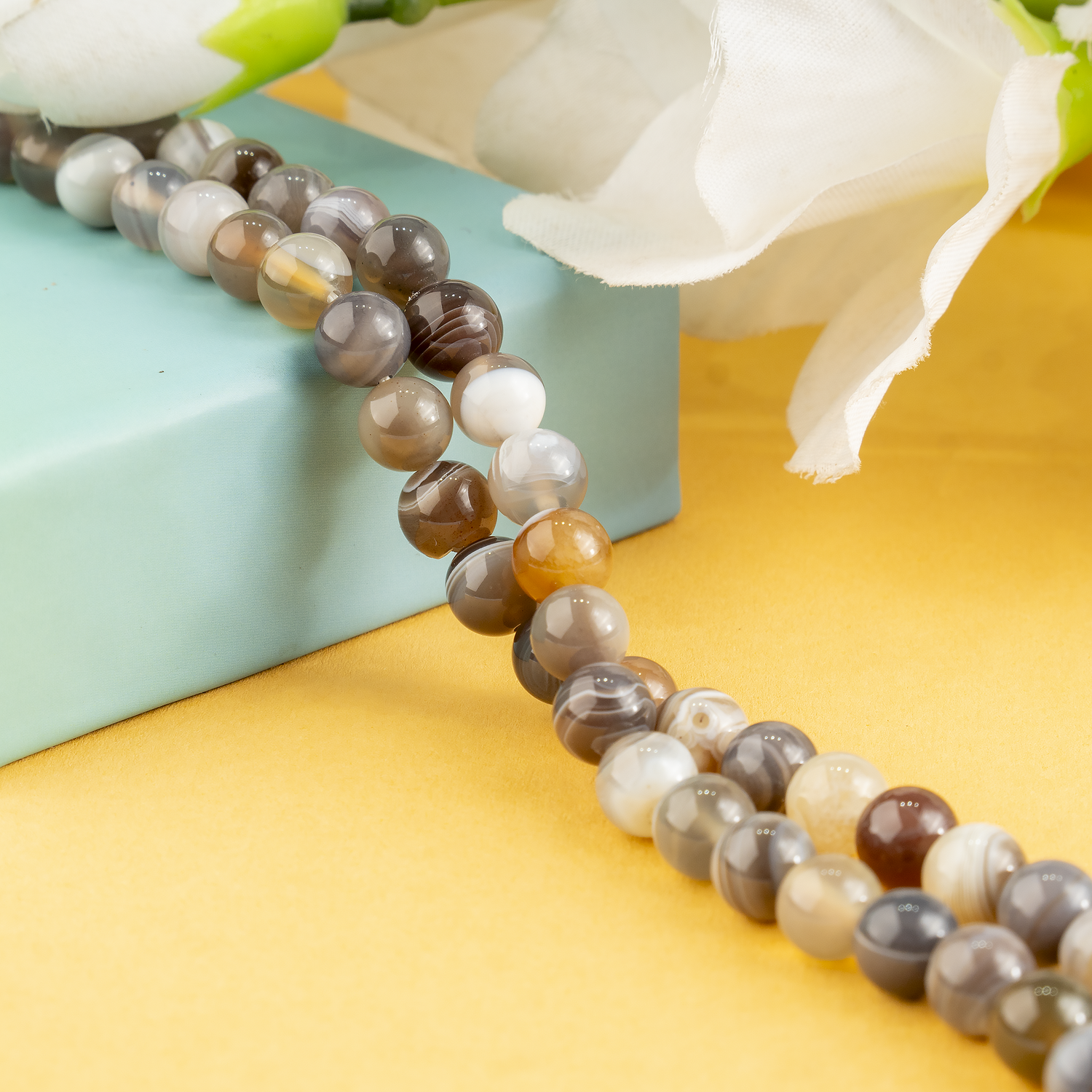 Botswana Agate Beads, Natural Round Crystal Beads 6mm to 10mm