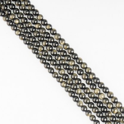 Golden Obsidian Beads, Natural Round Crystal Beads 4mm to 12mm  DestGlow