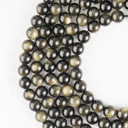 Golden Obsidian Beads, Natural Round Crystal Beads 4mm to 12mm  DestGlow