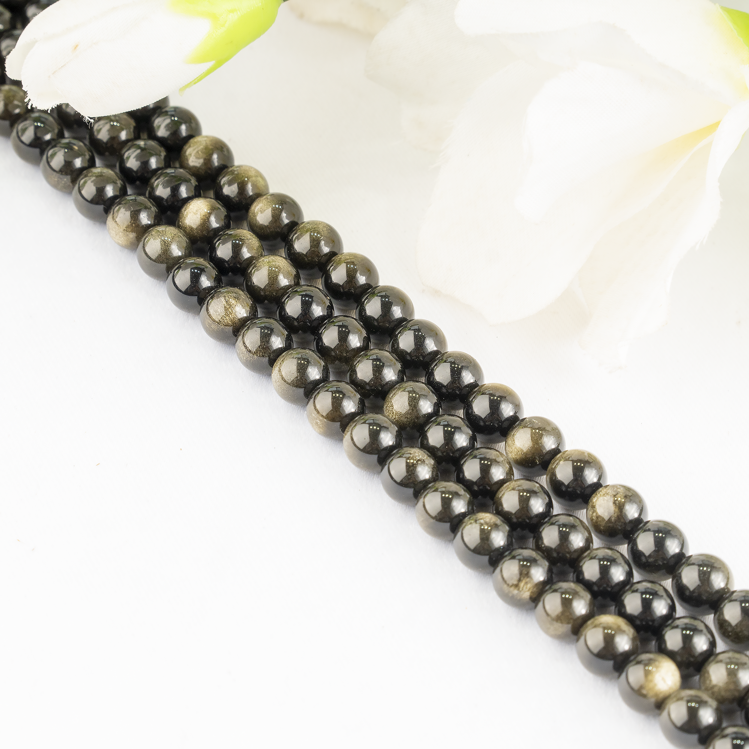 Golden Obsidian Beads, Natural Round Crystal Beads 4mm to 12mm  DestGlow