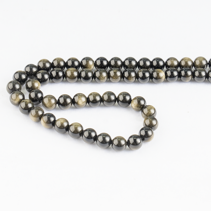 Golden Obsidian Beads, Natural Round Crystal Beads 4mm to 12mm  DestGlow