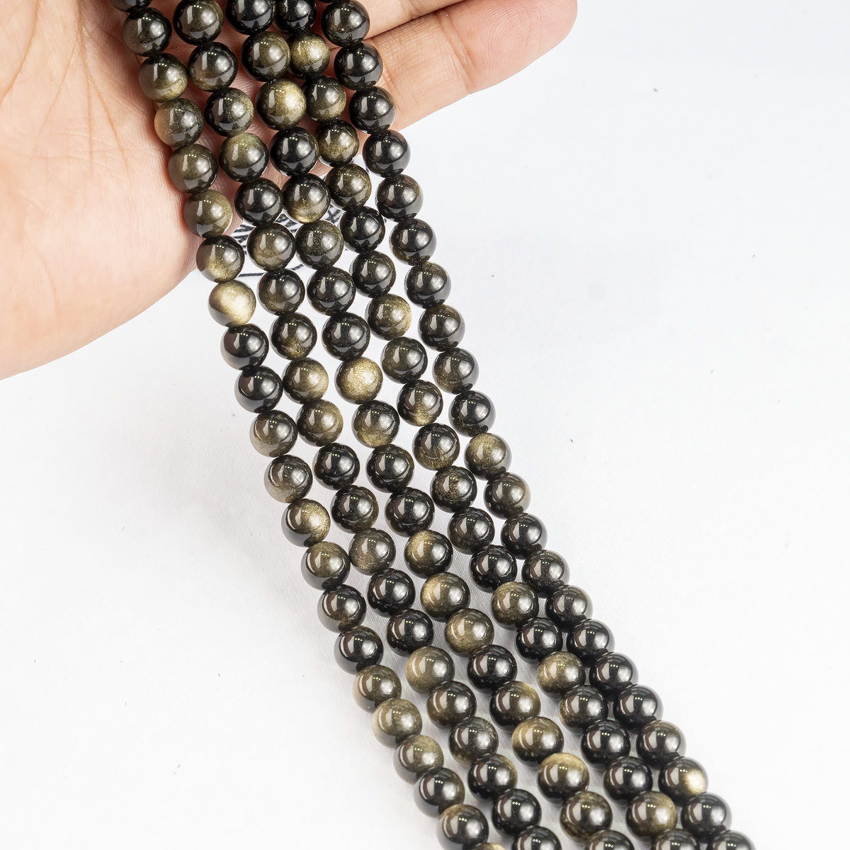 Golden Obsidian Beads, Natural Round Crystal Beads 4mm to 12mm  DestGlow