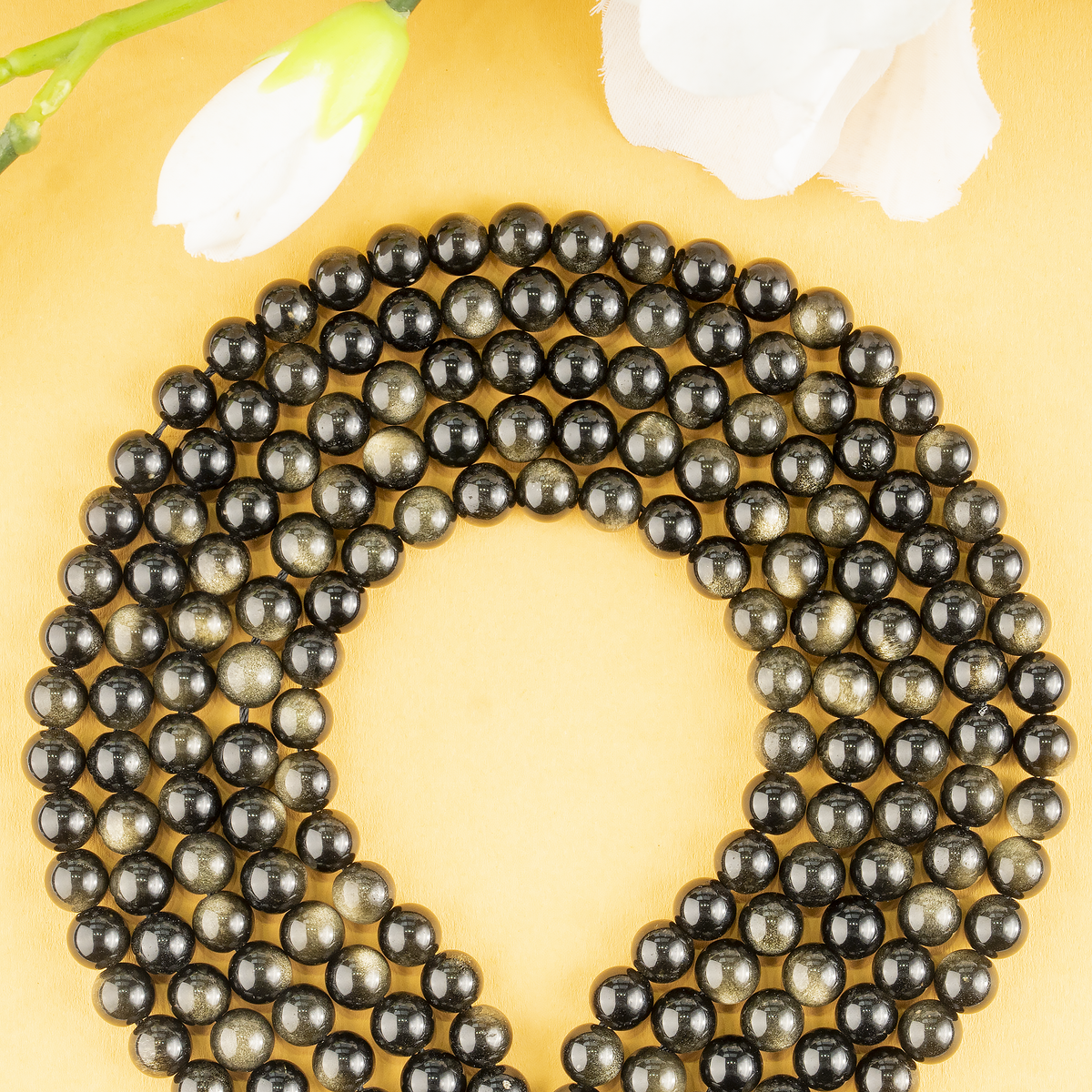 Golden Obsidian Beads, Natural Round Crystal Beads 4mm to 12mm  DestGlow