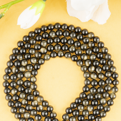 Golden Obsidian Beads, Natural Round Crystal Beads 4mm to 12mm  DestGlow