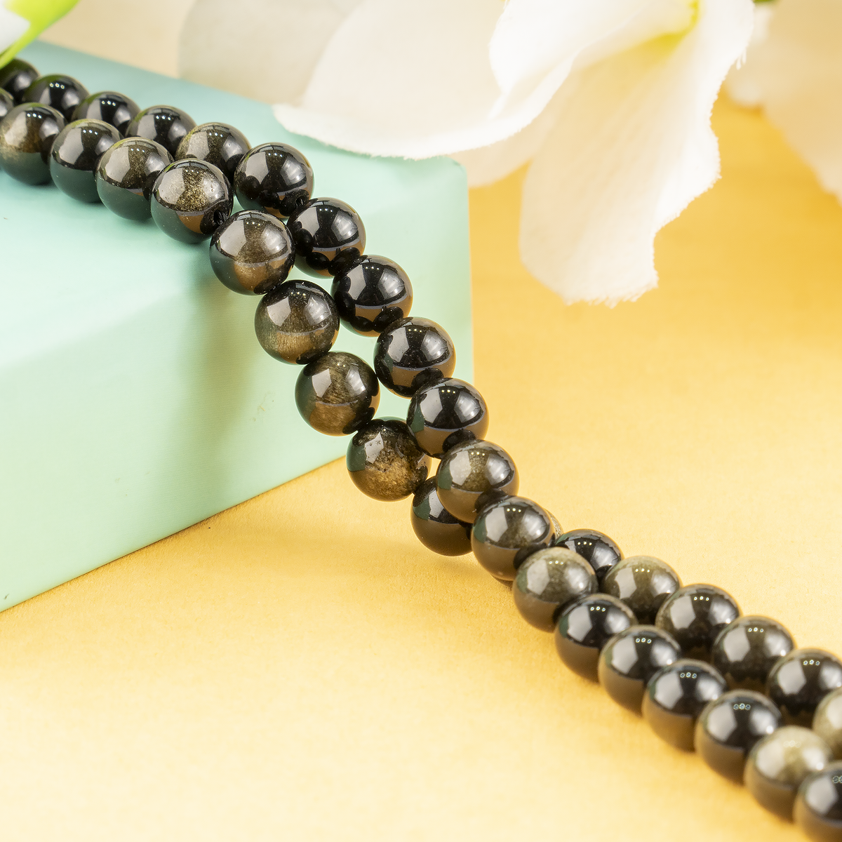Golden Obsidian Beads, Natural Round Crystal Beads 4mm to 12mm  DestGlow