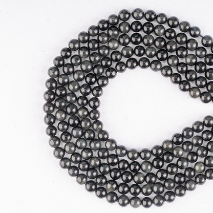 Black Obsidian Beads, Natural Round Crystal Beads 4mm to 14mm  DestGlow