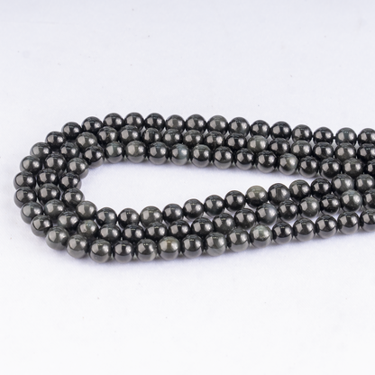 Black Obsidian Beads, Natural Round Crystal Beads 4mm to 14mm  DestGlow